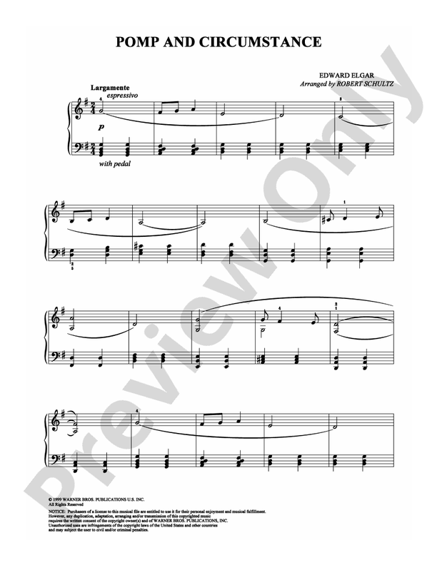 Pomp and Circumstance - Arr. Robert Schultz - Easy Piano (Digital Download)