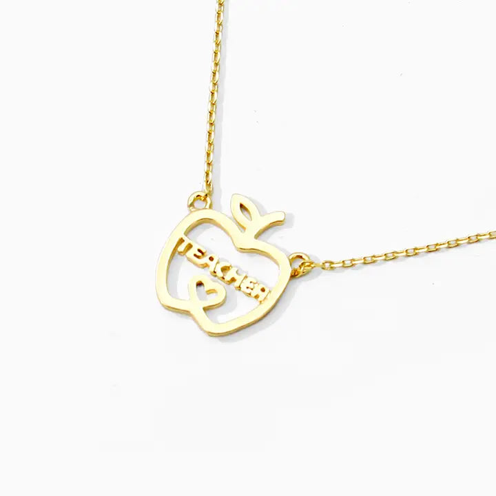 Gold Plated Teacher Pendant and Chain