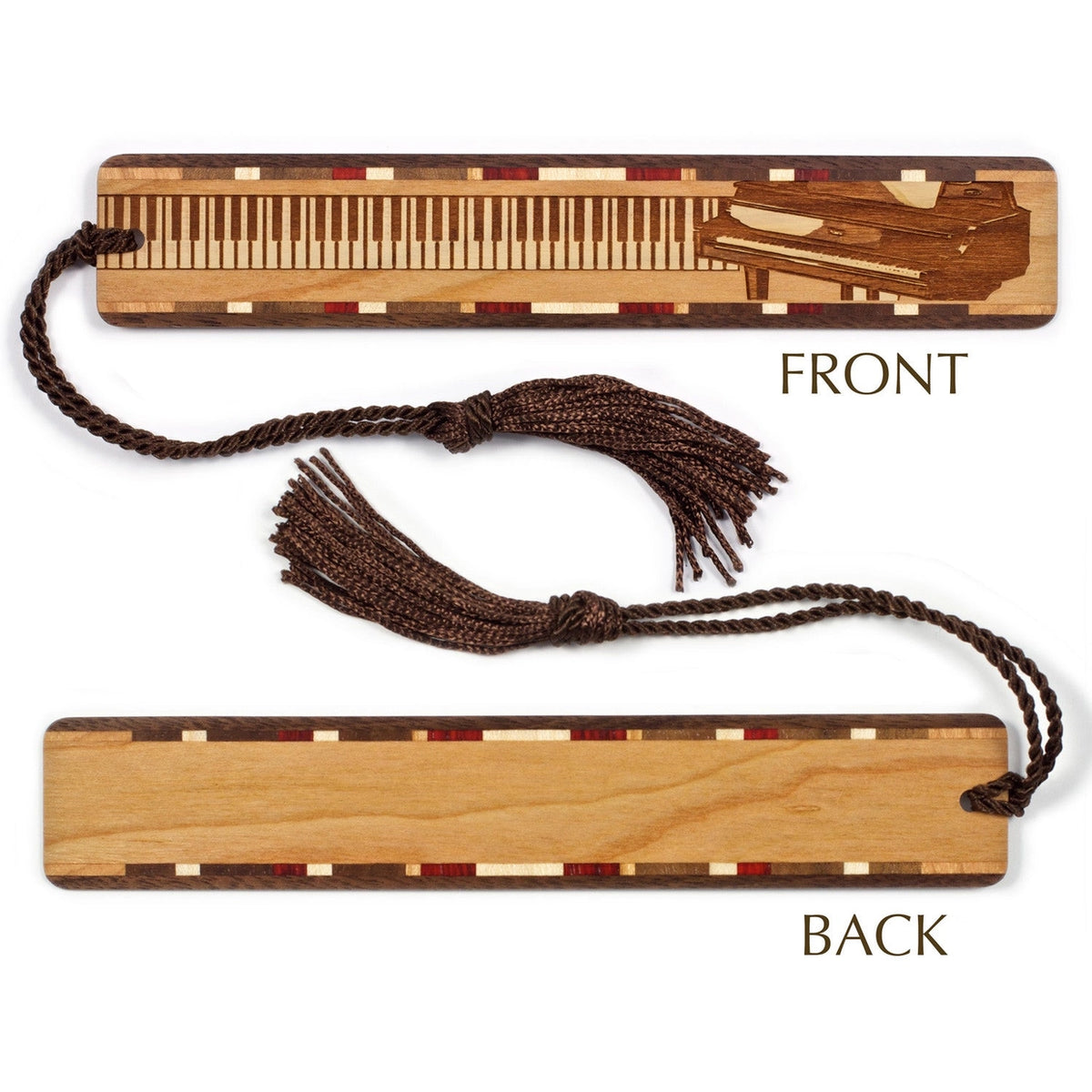 Handmade Engraved Wooden Grand Piano Bookmark