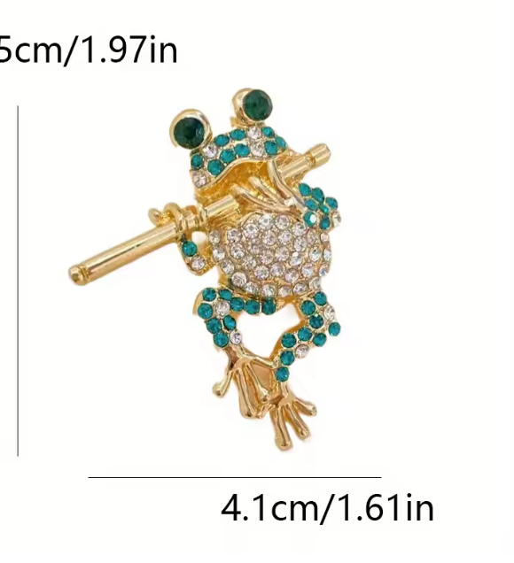Brooch Frog Playing the Flute