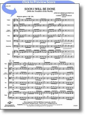 Soon I Will Be Done - African-American Spiritual - Carrie Lane Gruselle FJH Music Company Score/Parts