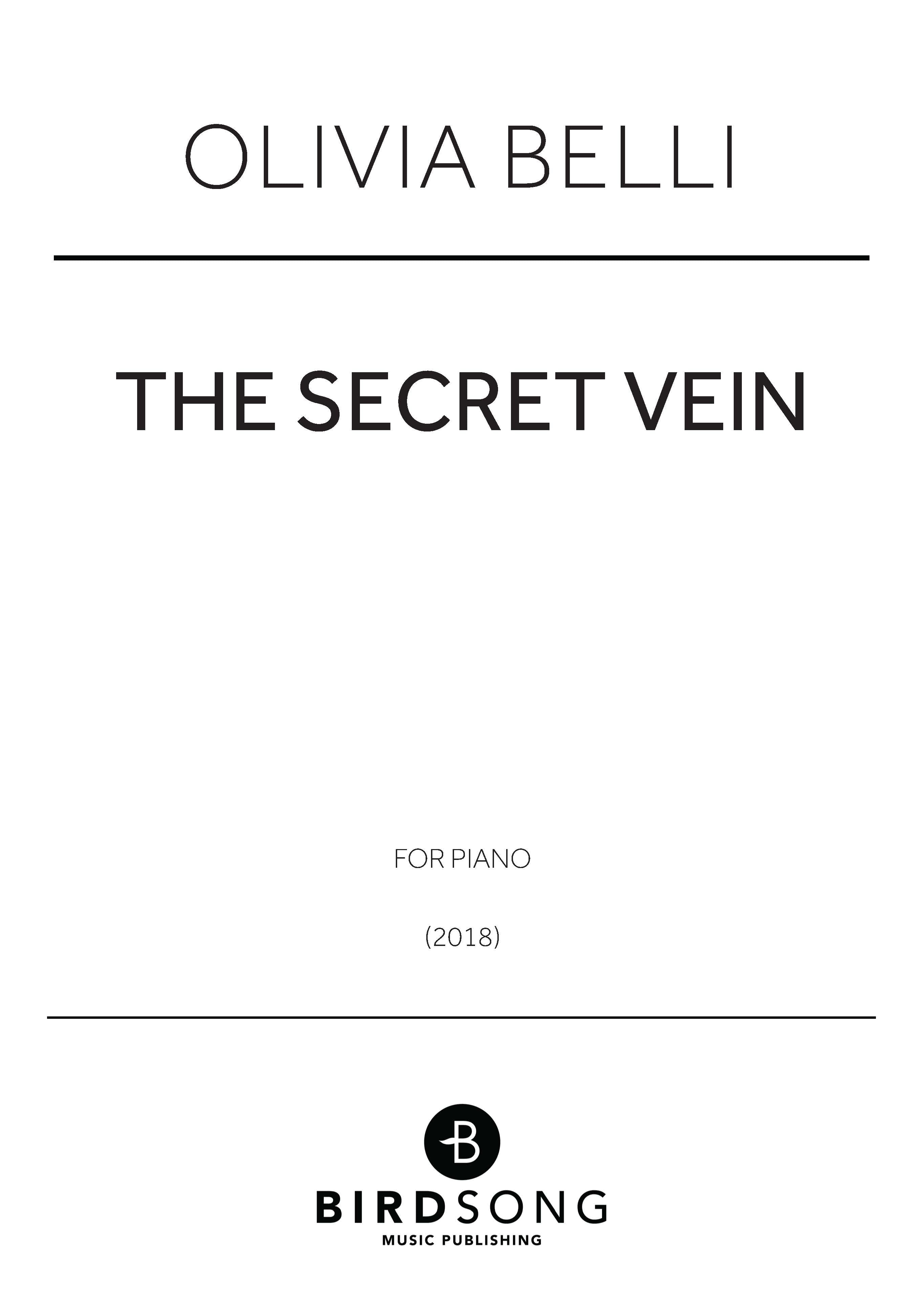 Belli - The Secret Vein - Piano Solo (Digital Download)