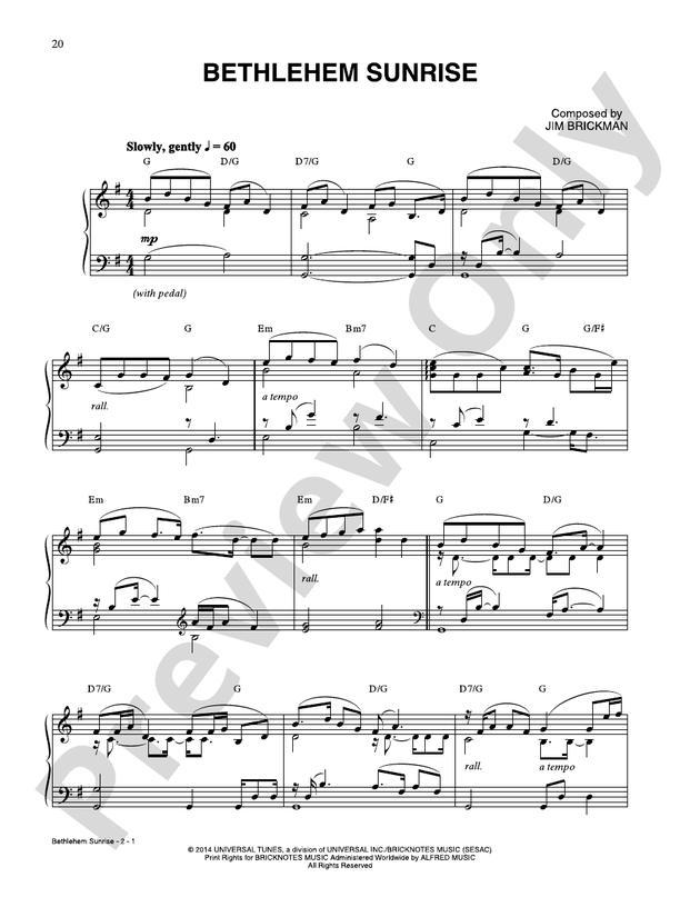 Bethlehem Sunrise - Jim Brickman - PVG (Digital Download)