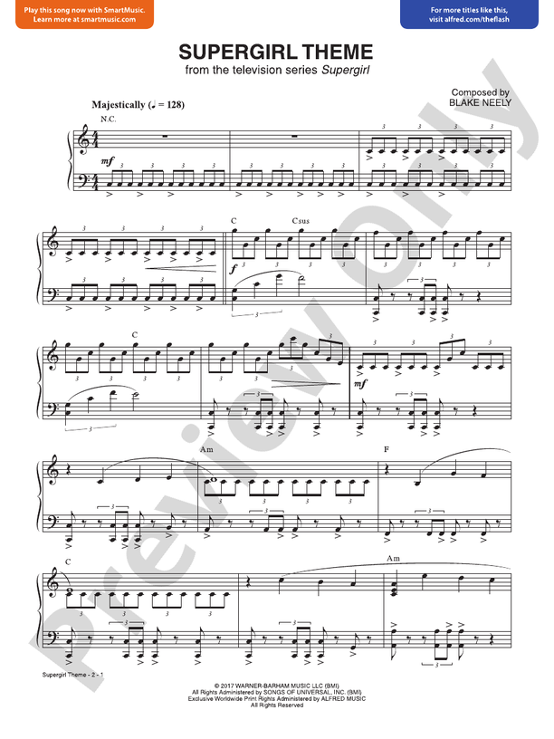 Supergirl Theme (From the Television Series Supergirl) - Piano (Digital Download)