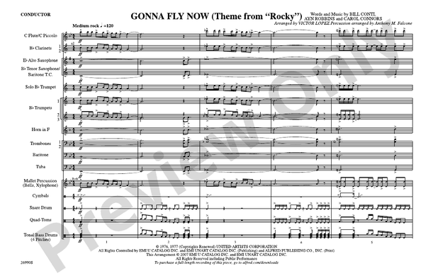 Gonna Fly Now (Theme from Rocky), Arr. Victor López, Anthony M. Falcone – Marching Band Conductor Score & Parts (Digital Download)
