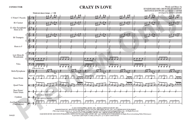 Crazy In Love (Arr. Doug Adams) – Marching Band Conductor Score & Parts (Digital Download)