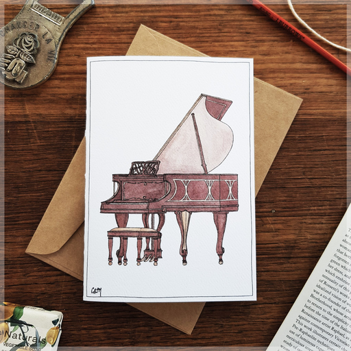 Greeting Card - grand piano. Erlenmeyer Publication.
