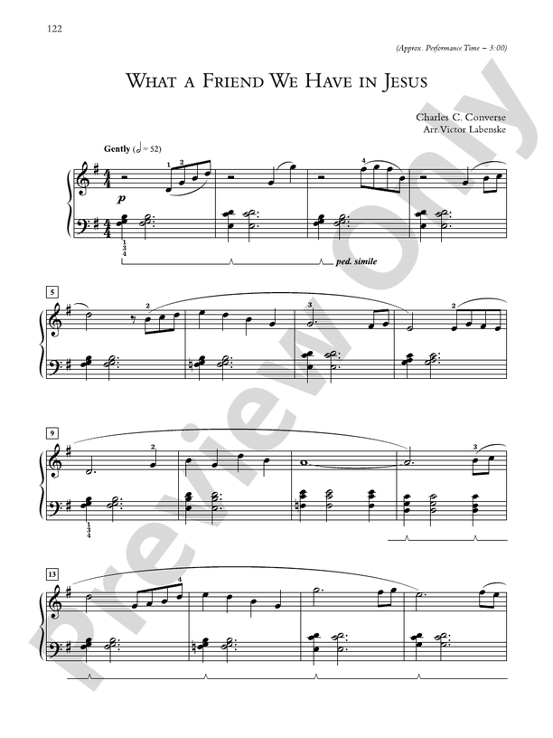 What a Friend We Have in Jesus (Arr. Victor Labenske) - Piano Solo (Digital Download)