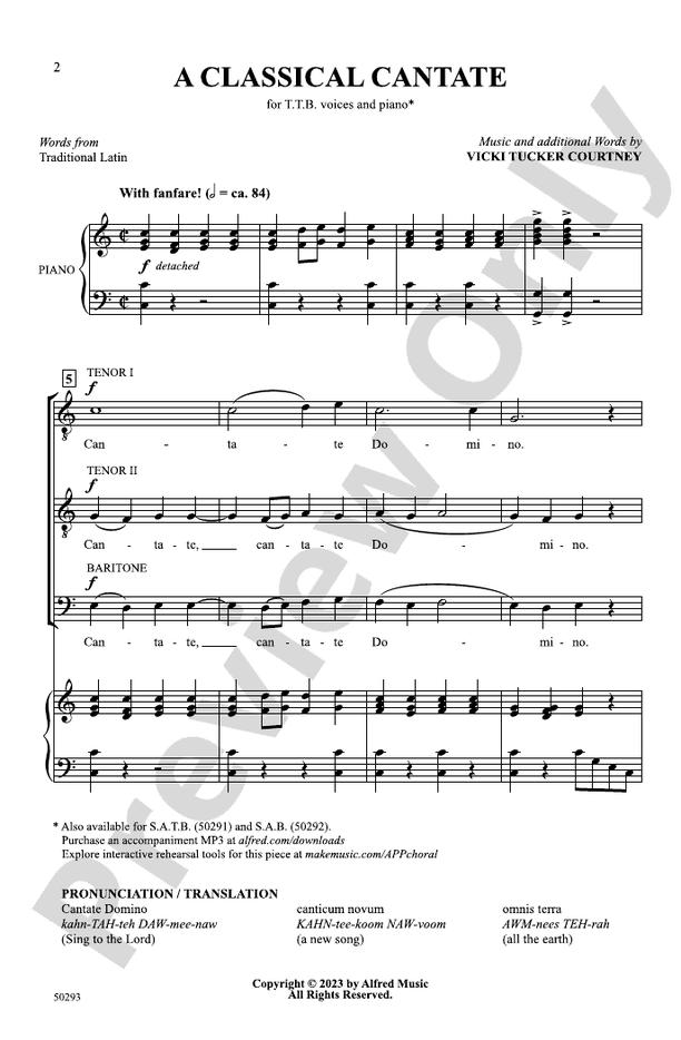 A Classical Cantate - TTB Choral Octavo (Digital Download)
