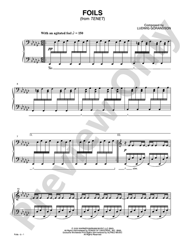 Foils from TENET - Piano Digital Download)