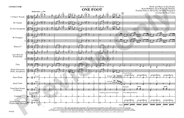 One Foot – Marching Band Conductor Score & Parts (Digital Download)