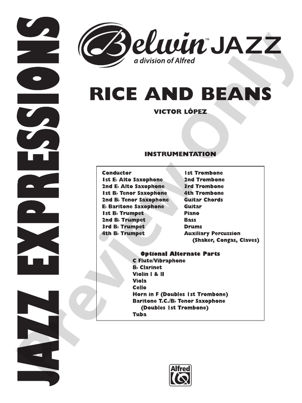 Rice and Beans - Jazz Ensemble Conductor Score & Parts(Digital Download)
