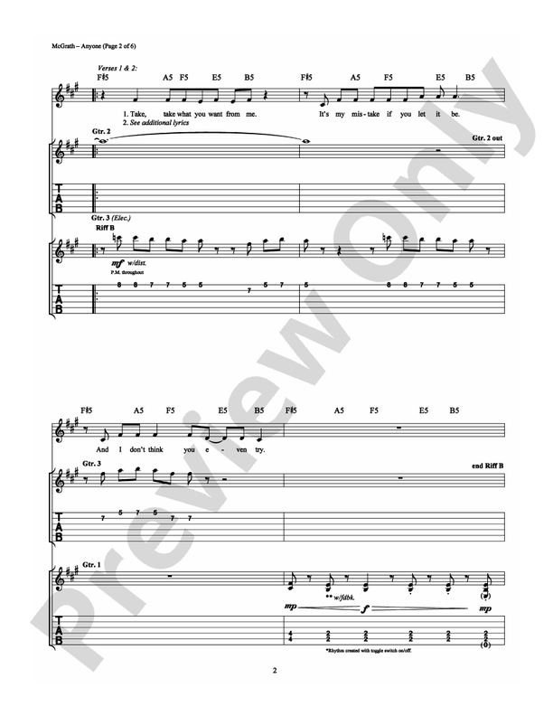 Anyone - Guitar TAB (Digital Download)
