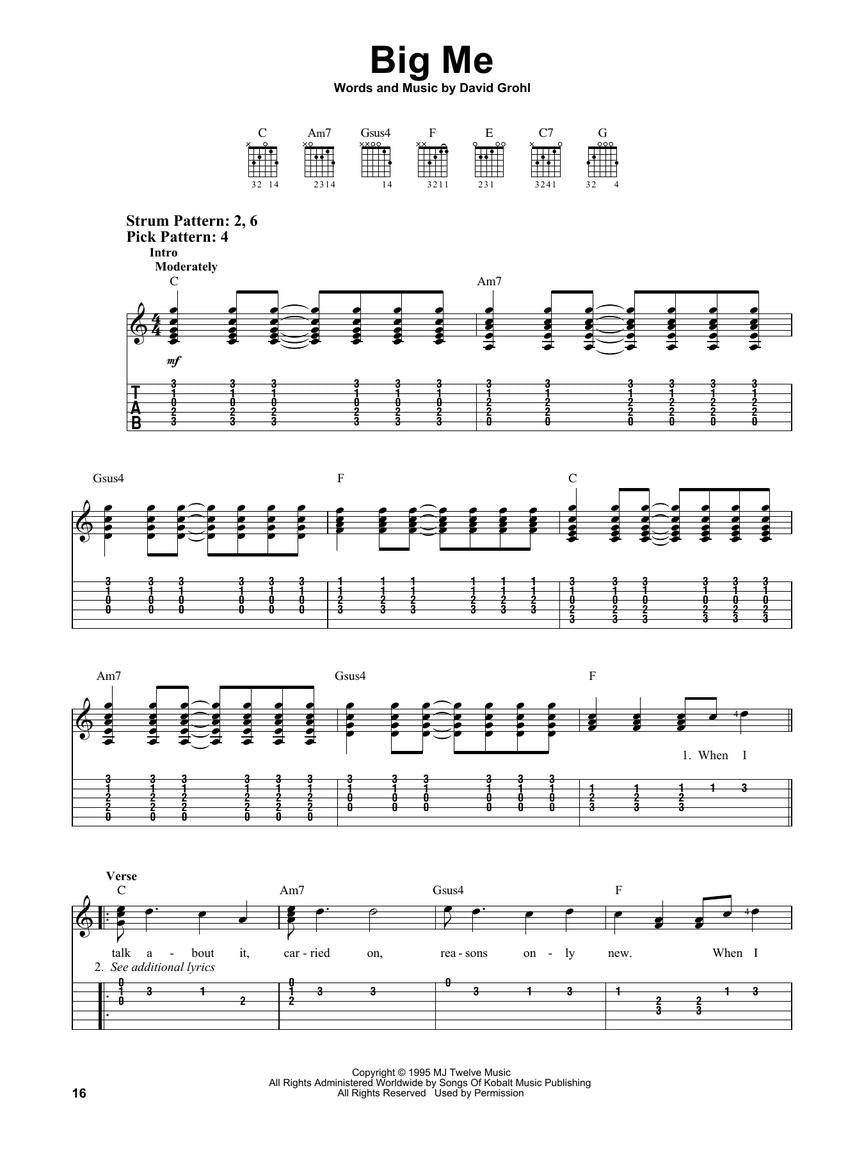 Foo Fighters - Easy Guitar Notes/Tablature Hal Leonard 130952