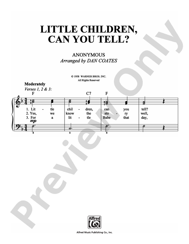 Little Children, Can You Tell? - Arr. Dan Coates - Easy Piano (Digital Download)