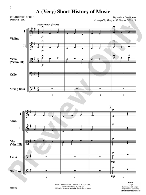 A (Very) Short History of Music - String Orchestra Conductor Score & Parts (Digital Download)