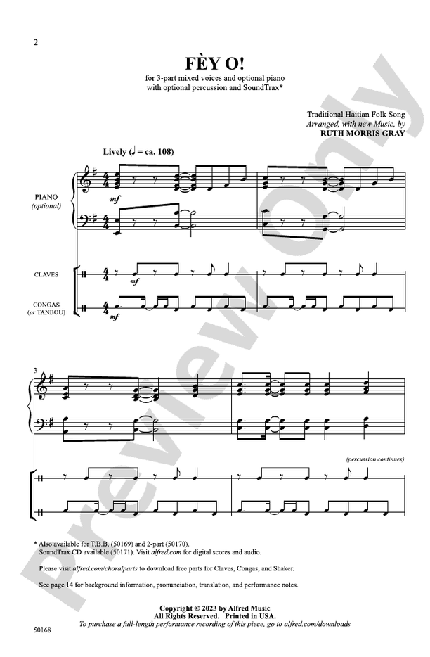 Fèy O! - 3-Part Mixed Choral Octavo (Digital Download)