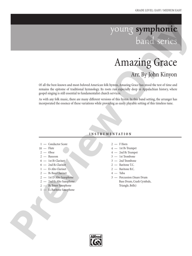 Amazing Grace - DSM-PK-0000191 - Concert Band Conductor Score & Parts (Digital Download)