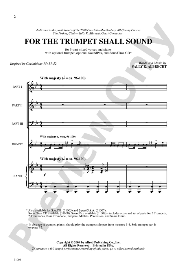 For the Trumpet Shall Sound – 3-Part Mixed Choral Octavo (Digital Download)
