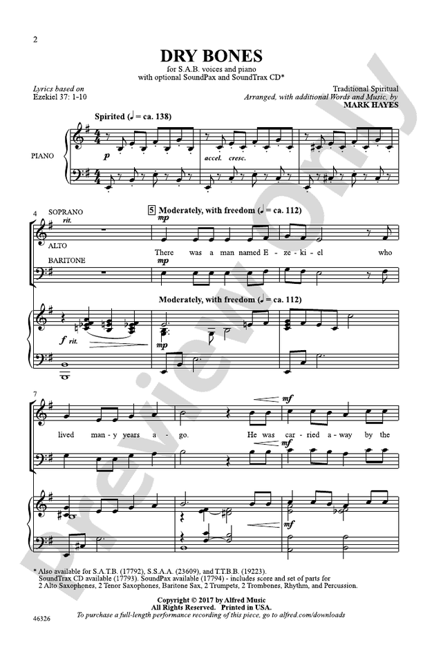 Dry Bones – SAB Choral Octavo (Digital Download)