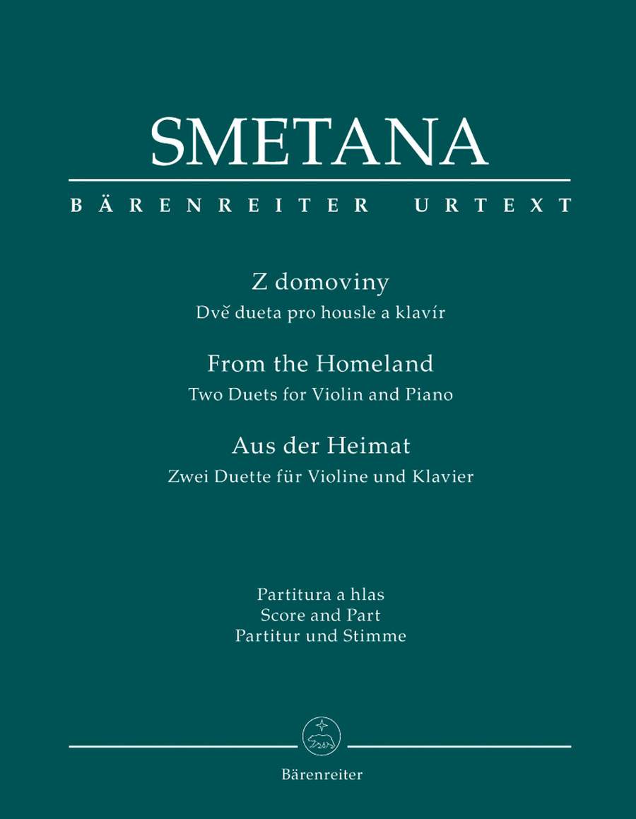 Smetana - From the Homeland - 2 Violins/Piano Accompaniment Bartos/Plavec/Solc Barenreiter BA9526