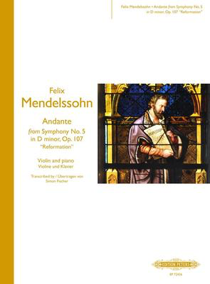 Mendelssohn - Andante from Symphony No. 5 D Min - Violin - Peters EP72426
