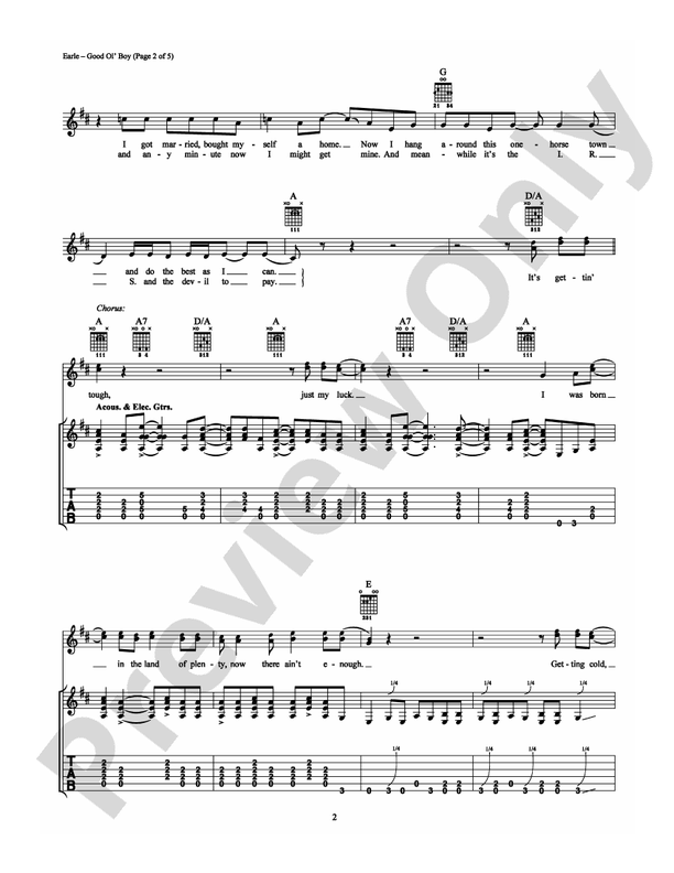 Good Ol' Boy (Gettin' Tough) - Guitar TAB (Digital Download)