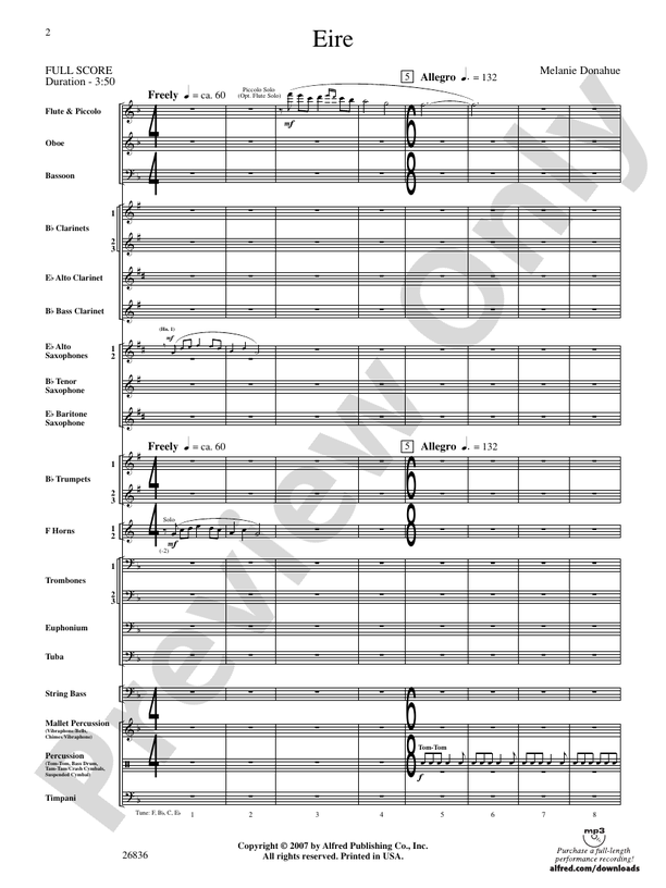 Eire - Concert Band Conductor Score & Parts (Digital Download)