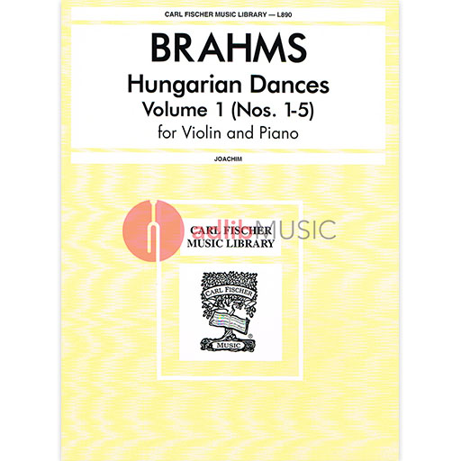 Brahms - Hungarian Dances #1-5 - Violin/Piano Accompaniment Fischer L890