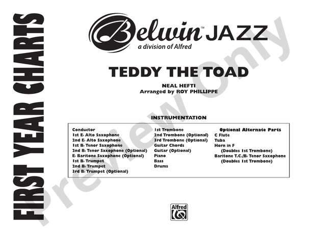 Teddy the Toad - Jazz Ensemble Conductor Score & Parts(Digital Download)