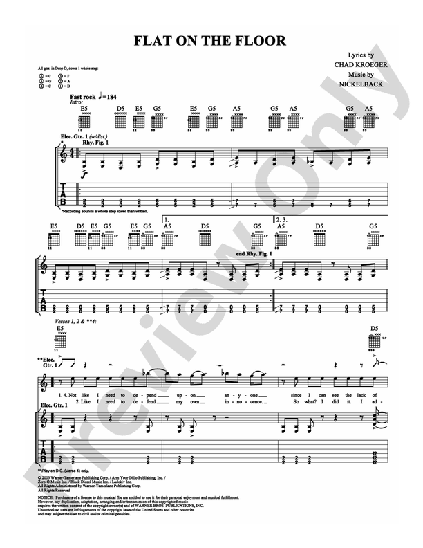 Flat on the Floor - Guitar TAB (Digital Download)