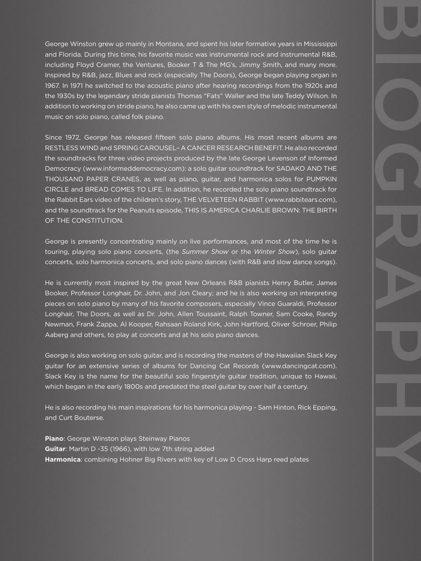 George Winston - Easy Piano Sheet Music Collection - Piano Solo Hal Leonard 299654