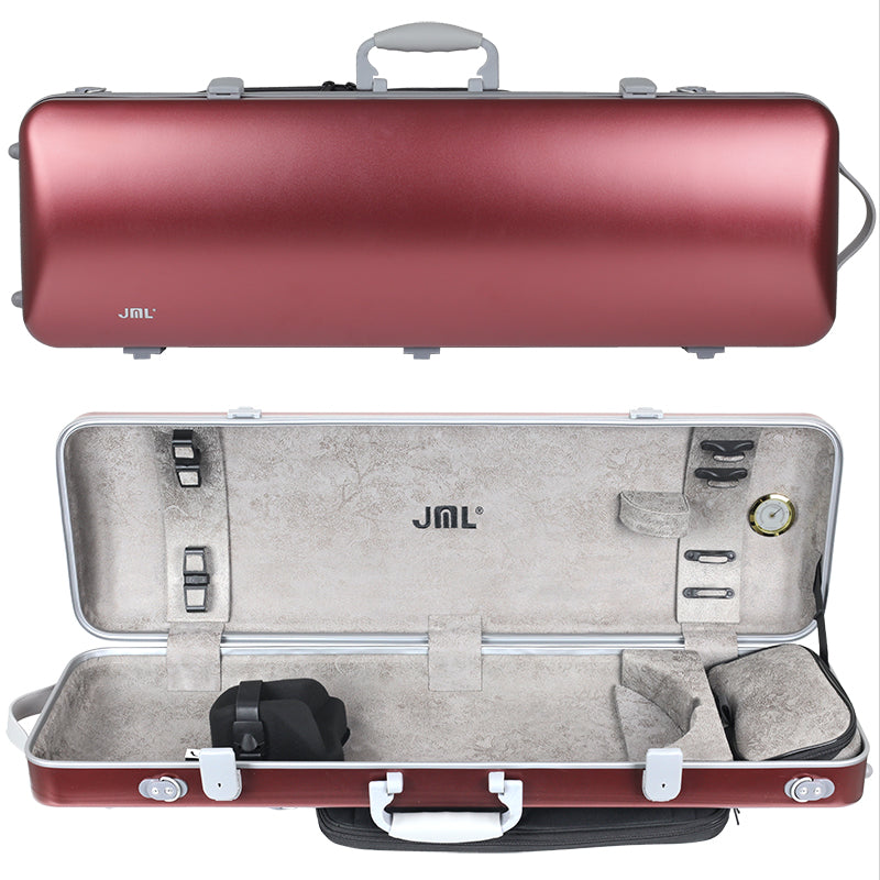 JML Polycarbonate 2.4 Oblong Violin Case Metallic Wine 4/4