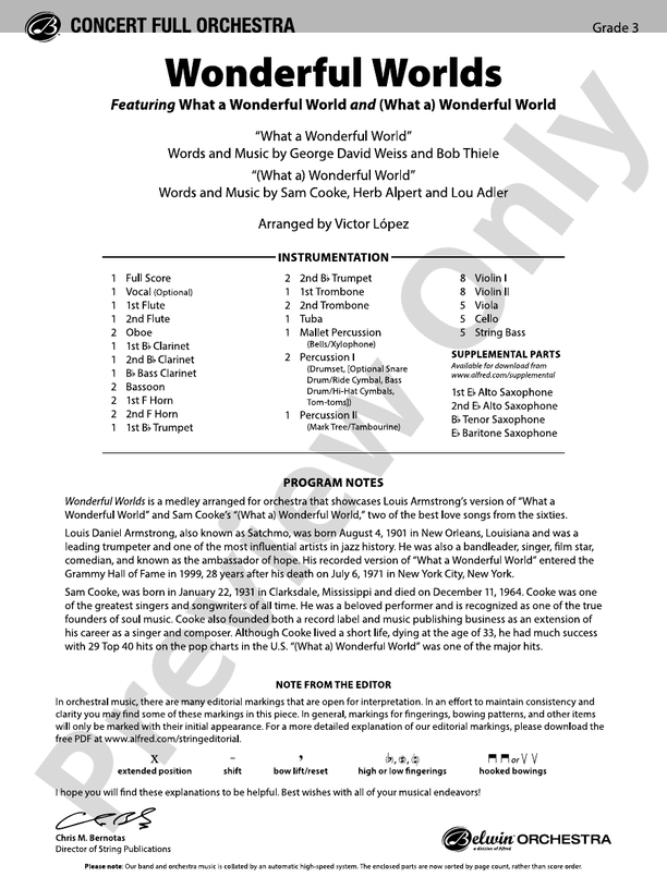 Wonderful Worlds - Full Orchestra Conductor Score & Parts (Digital Download)
