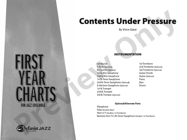 Contents Under Pressure – Jazz Ensemble Conductor Score & Parts (Digital Download)