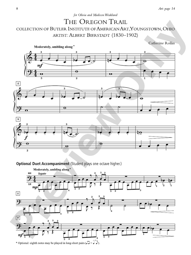 The Oregon Trail - Piano Solo with Optional Duet Accompaniments (Digital Download)