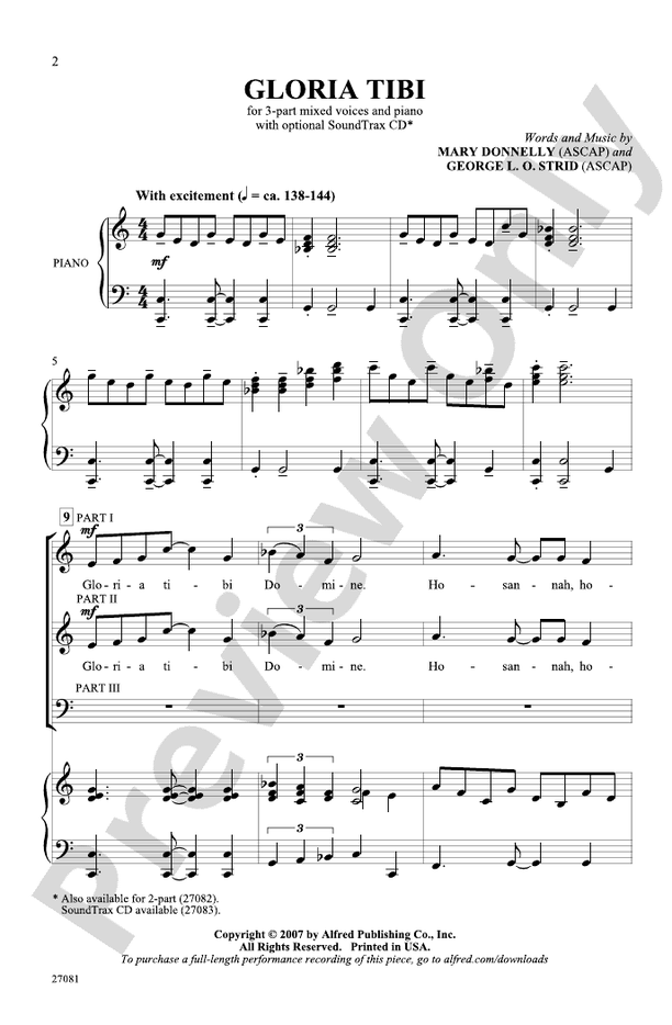 Gloria Tibi – 3-Part Choral Octavo (Digital Download)
