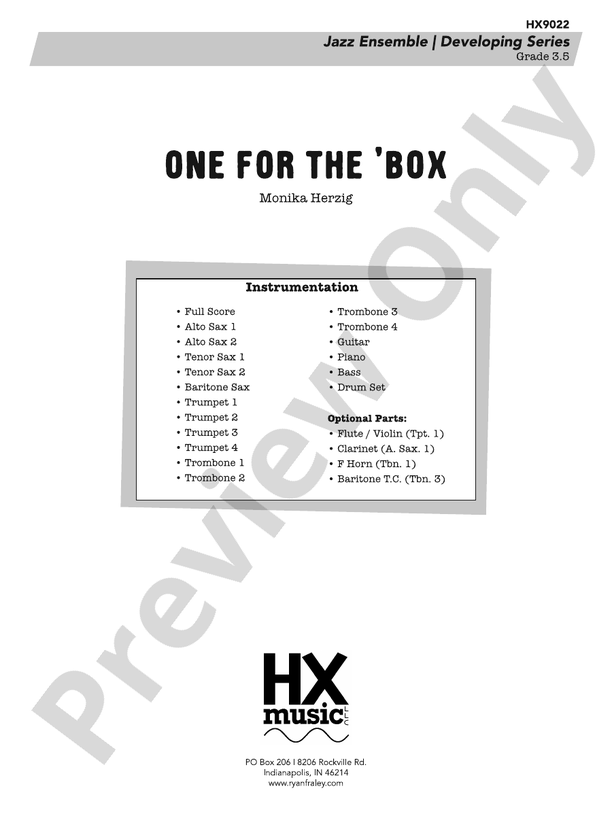 One for the 'Box – Jazz Ensemble Conductor Score & Parts (Digital Download)