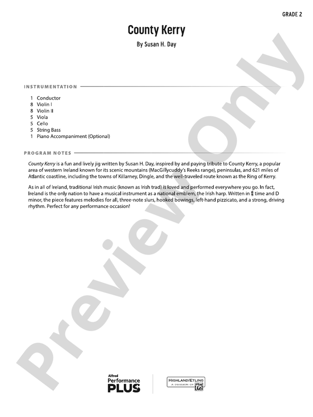County Kerry - String Orchestra Conductor Score & Parts (Digital Download)