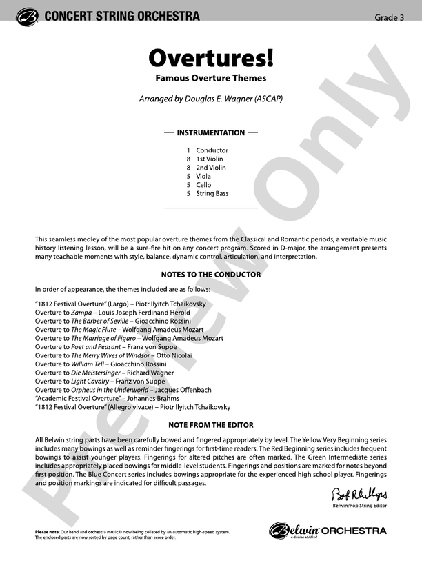 Overtures! - String Orchestra Conductor Score & Parts (Digital Download)