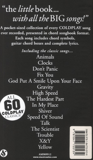 Little Black Songbook: Coldplay - Guitar Chord Songbook Wise AM989912