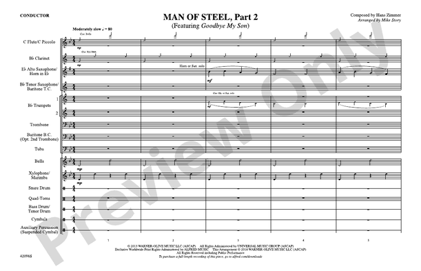 Man of Steel, Part 2 – Marching Band Conductor Score & Parts (Digital Download)