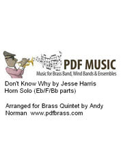 Don't Know Why - Brass Quintet (Digital Download)
