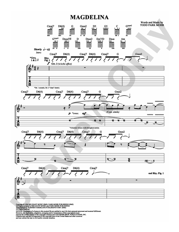Magdelina - Guitar TAB (Digital Download)