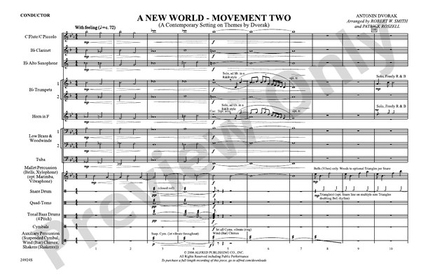 A New World, Movement Two – Marching Band Conductor Score & Parts (Digital Download)