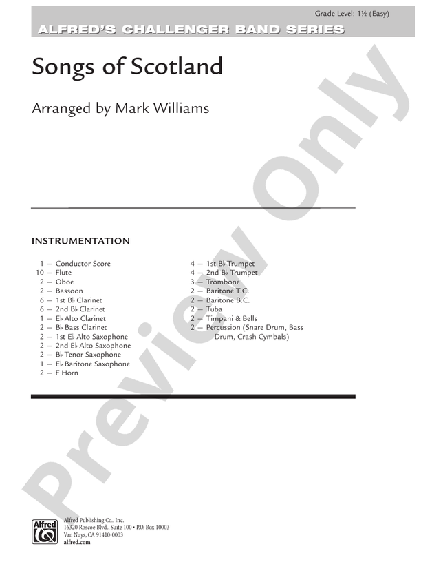 Songs of Scotland - Concert Band Conductor Score & Parts (Digital Download)