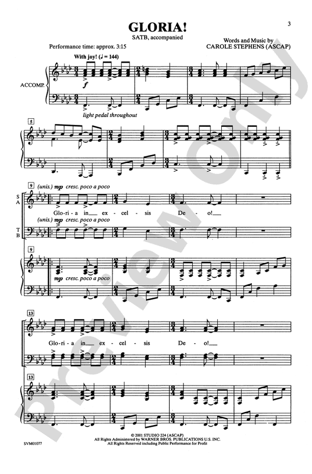 Gloria! – SATB Choral Octavo (Digital Download)