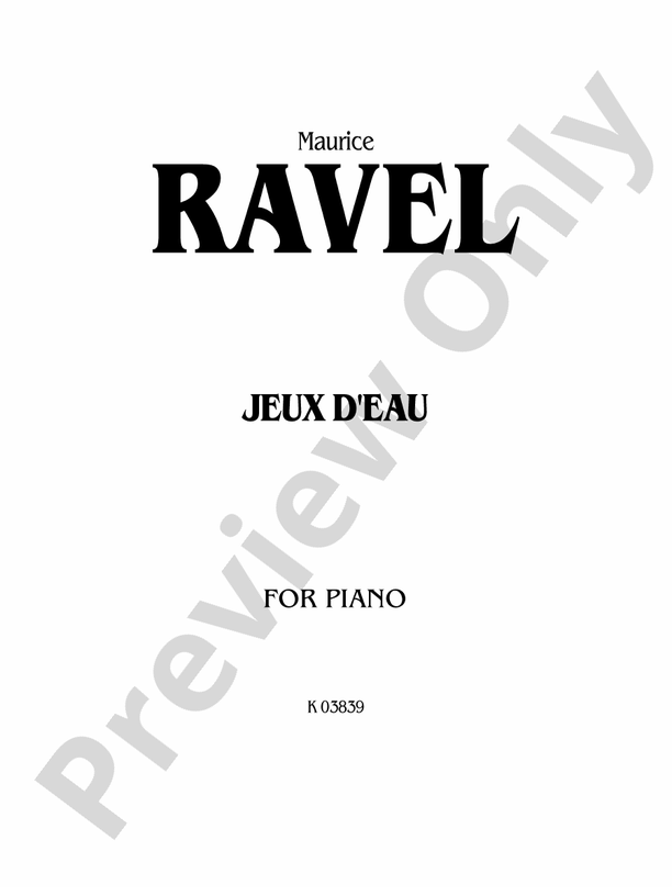 Ravel - Jeux d'eau - Piano Solo (Digital Download)