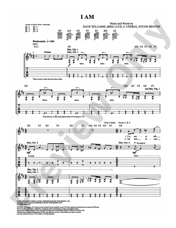 I Am - Guitar TAB (Digital Download)