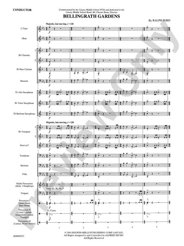 Bellingrath Gardens - Concert Band Conductor Score & Parts (Digital Download)